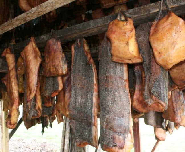 The shark meat dries for three to four months before being consumed.