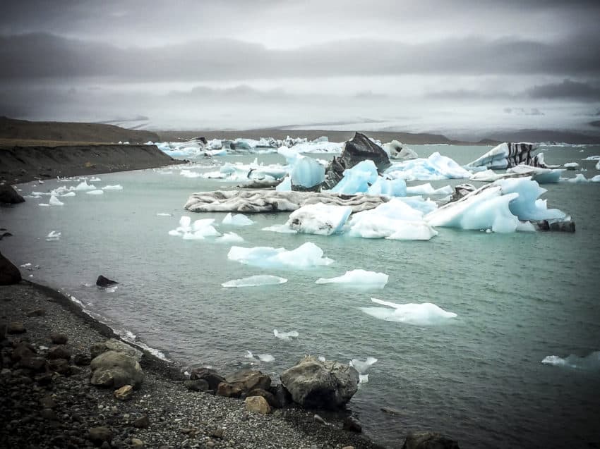 Icebergs in Jokulsarlon lagoon.