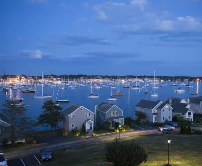 The view of Newport Harbor from the Blooms' deck on Goat Island. Photo by Marina Pascucci