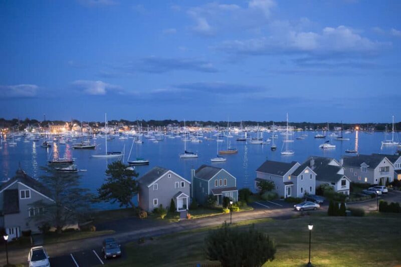 The view of Newport Harbor from the Blooms' deck on Goat Island. Photo by Marina Pascucci
