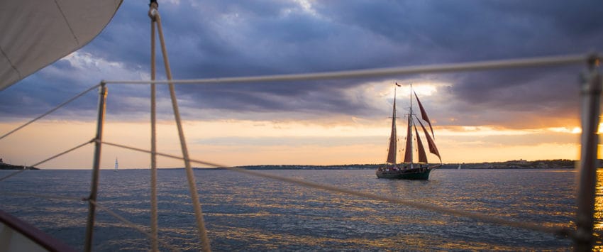 A sailboat during the sunset cruise. Photo by Marina Pascucci