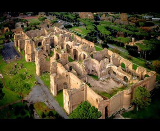 Terme di Caracalla were completed around 235 AD and hosted 6,000-8,000 Romans a day.