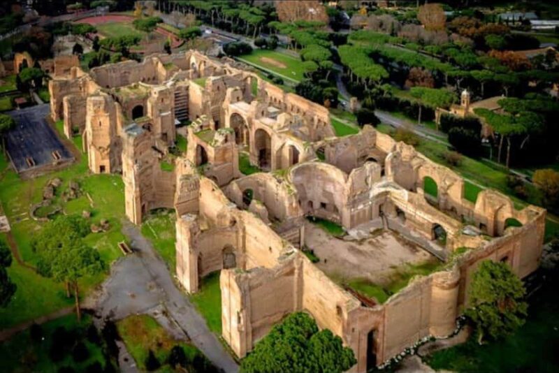 Terme di Caracalla were completed around 235 AD and hosted 6,000-8,000 Romans a day.