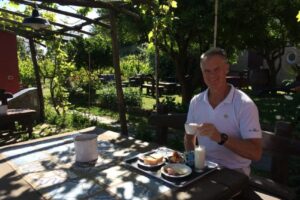 Eating breakfast in the garden courtyard of Procida's Albergo La Vigna was one of the highlights of our year. Photo by Marina Pascucci