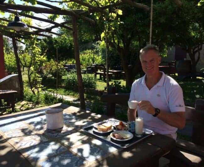 Eating breakfast in the garden courtyard of Procida's Albergo La Vigna was one of the highlights of our year. Photo by Marina Pascucci