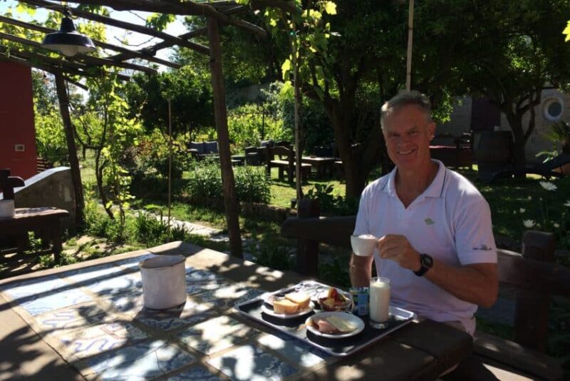 Eating breakfast in the garden courtyard of Procida's Albergo La Vigna was one of the highlights of our year. Photo by Marina Pascucci