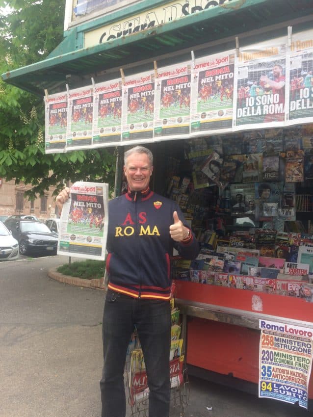 With Wednesday's Il Corriere dello Sport at  my local newsstand. 