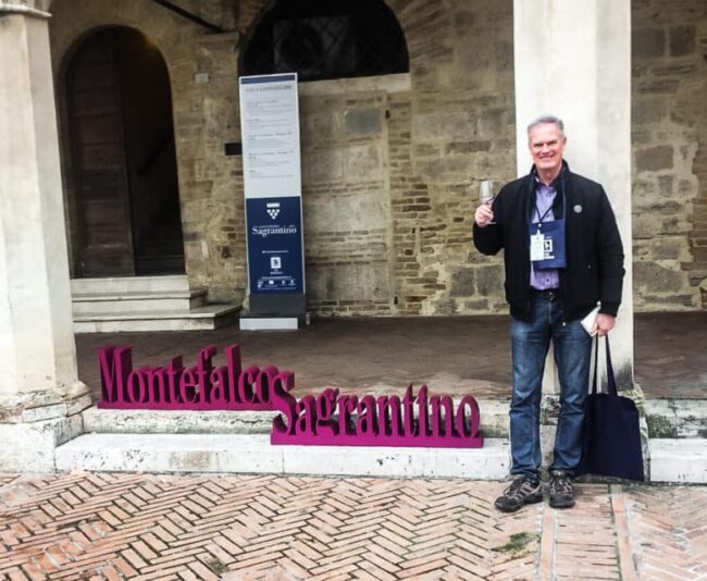 Me at my start of the Anteprima Sagrantino wine fair in Montefalco. 