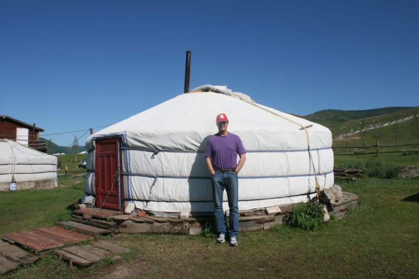 Outside my ger in Mongolia.