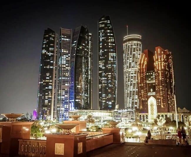 Abu Dhabi skyline night