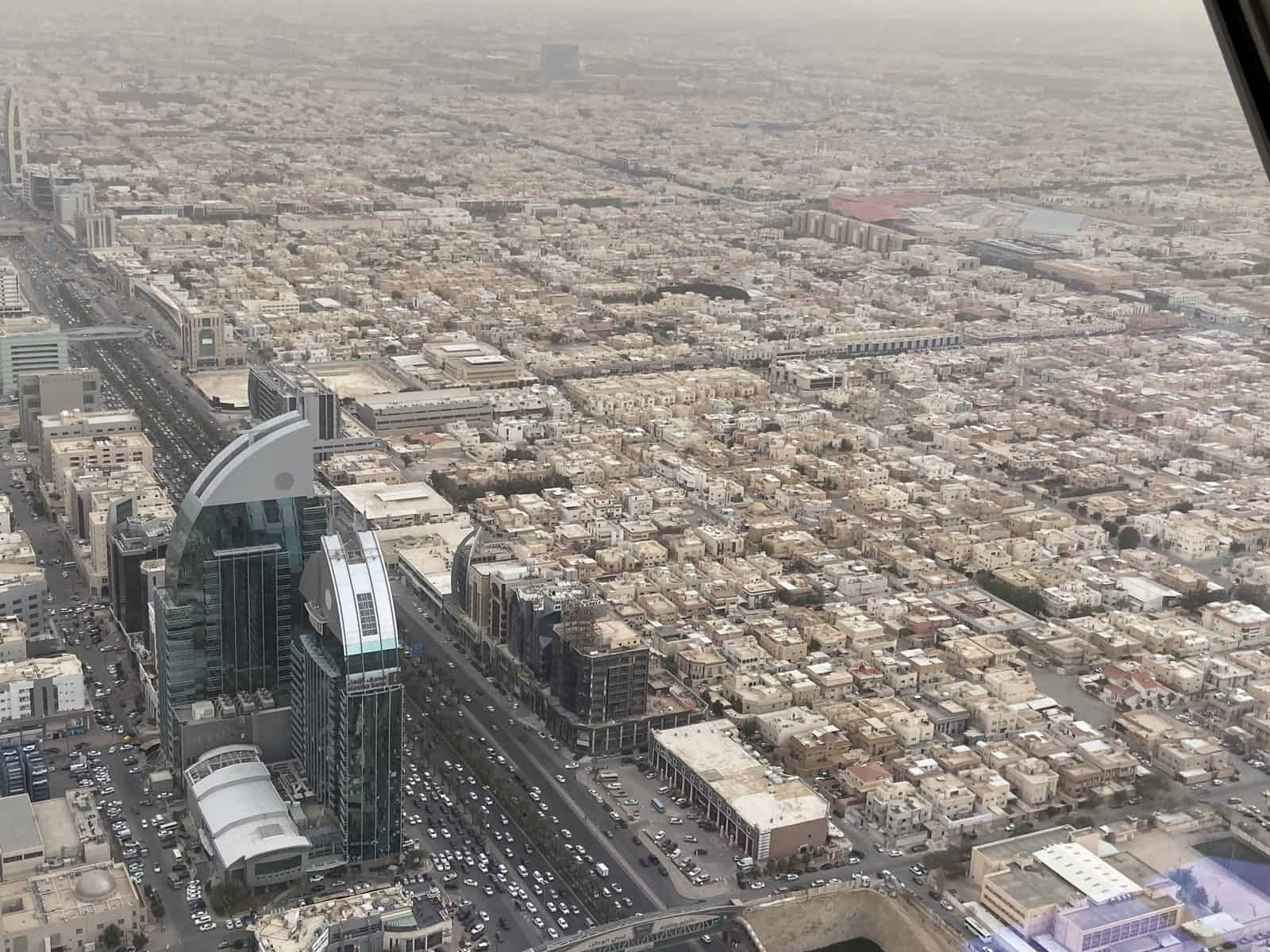 The view of Riyadh from the Kingdom Centre's Sky Bridge.