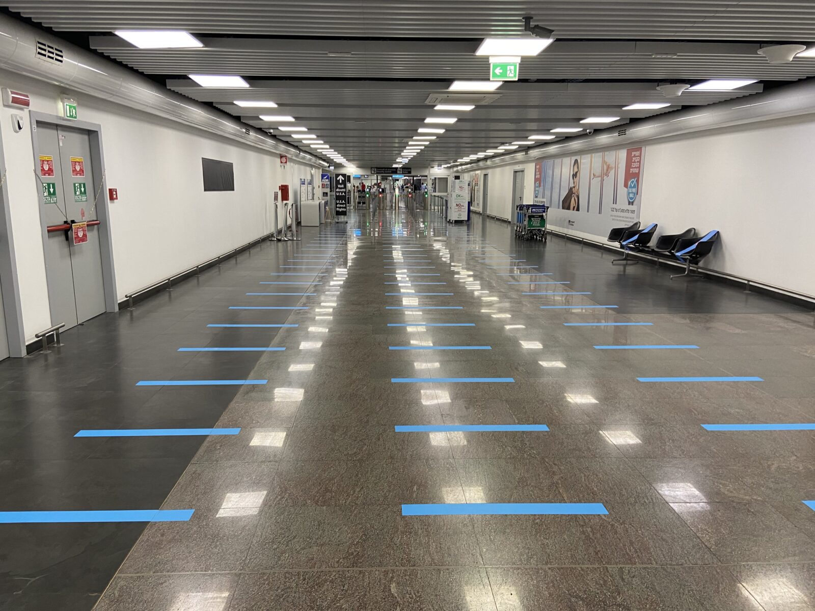 Rome's Fiumicino Airport still has few customers and the few must adhere to regulations.
