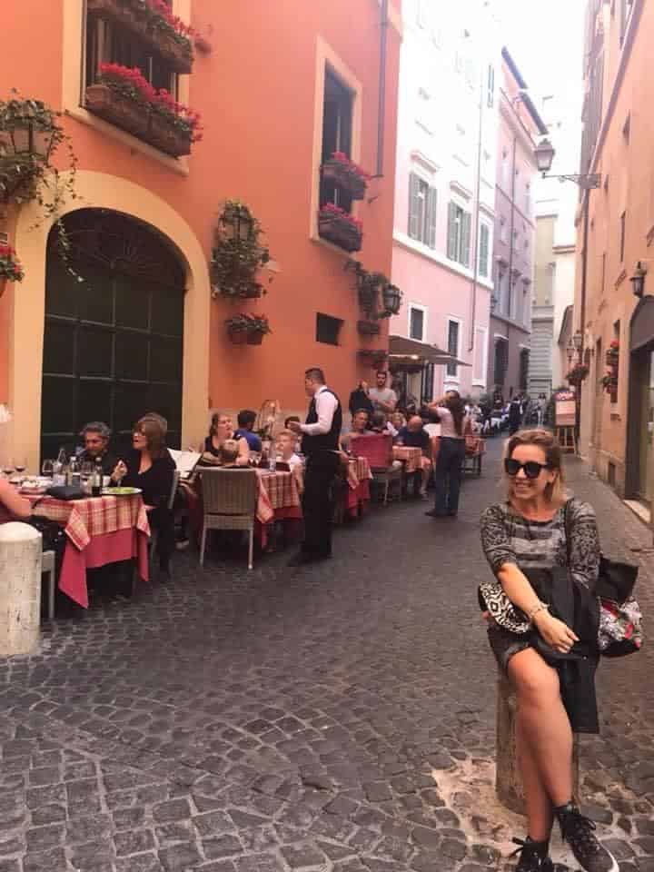 In the Trastevere neighborhood during her 10 years in Rome.