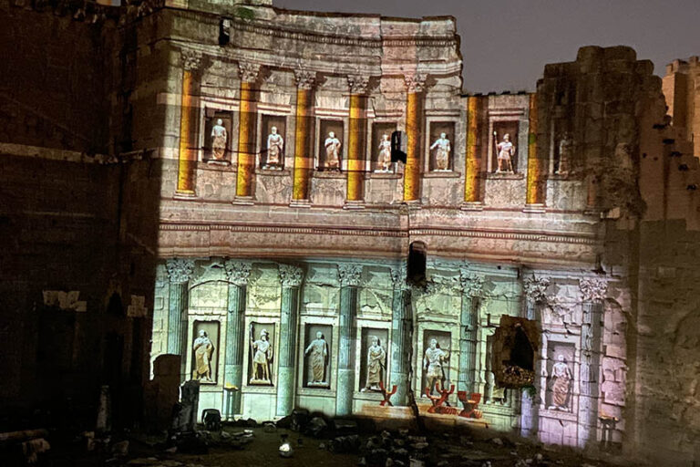 Forum of Augustus Rome’s light show illuminates city’s ancient beauty
