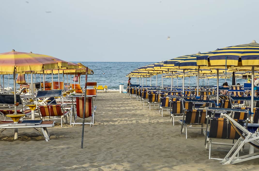 We've gotten used to all the furniture on Italian beaches.