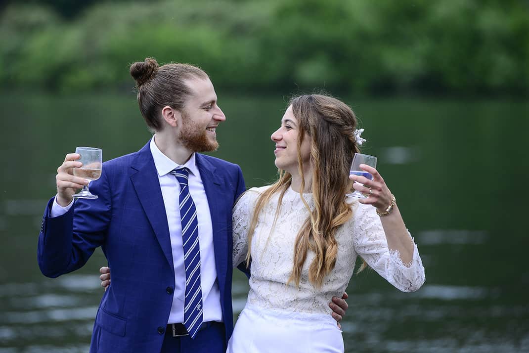Vittorio Gamboni and Elena Cappiello married on Lake Bracciano Saturday.