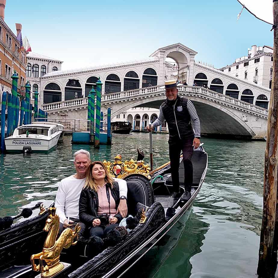 Marina and I in Venice, still a once-in-a-lifetime experience.