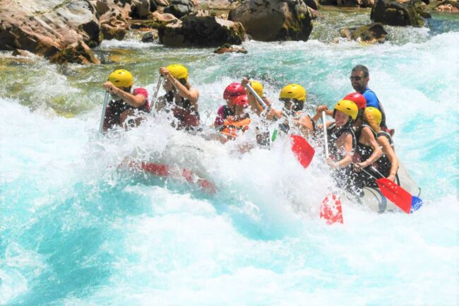 Waterfall rafting rapids