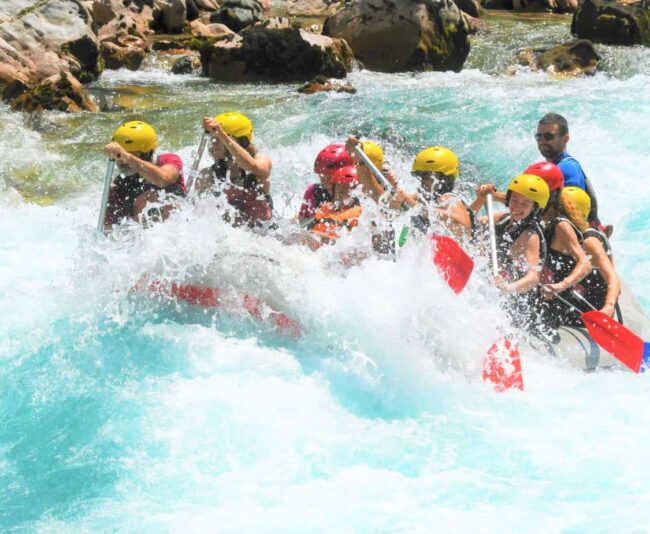 Waterfall rafting rapids