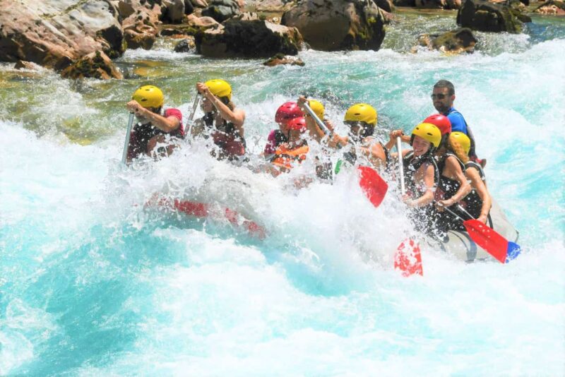 Waterfall rafting rapids