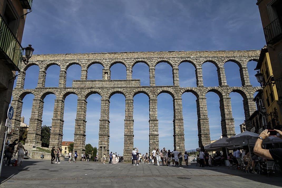 The Ancient Romans built Segovia's aqueduct in the 1st century AD. 