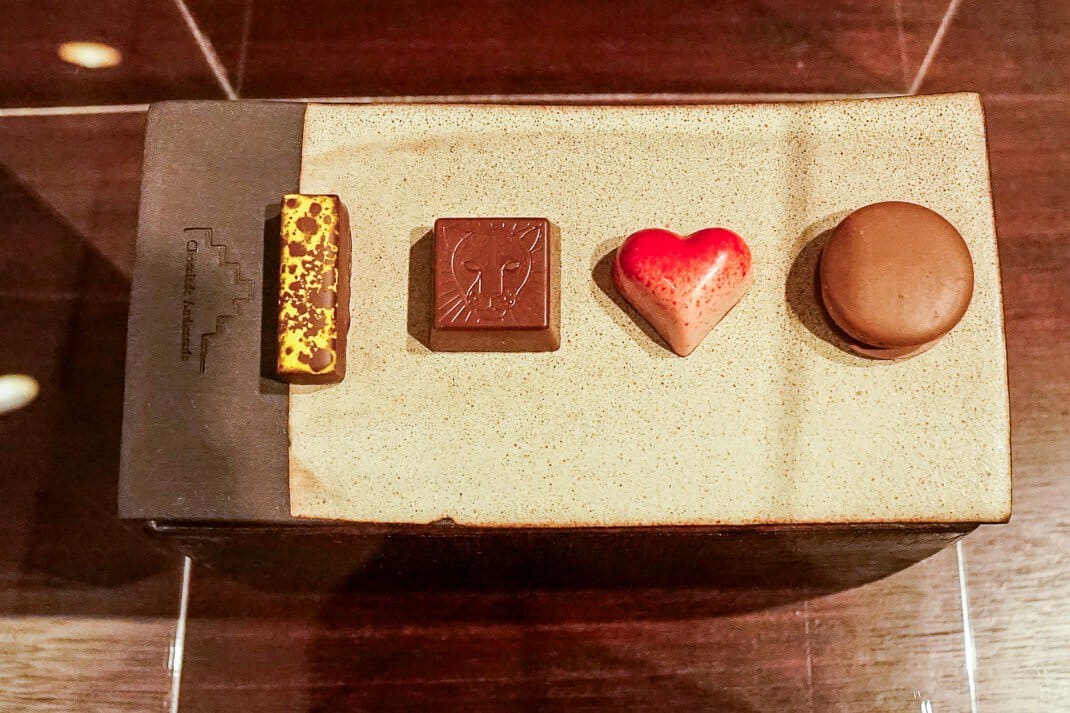Some of the mixed chocolates at Chocolade Ambassade, one of Belgium's 2,000 chocolate stores.