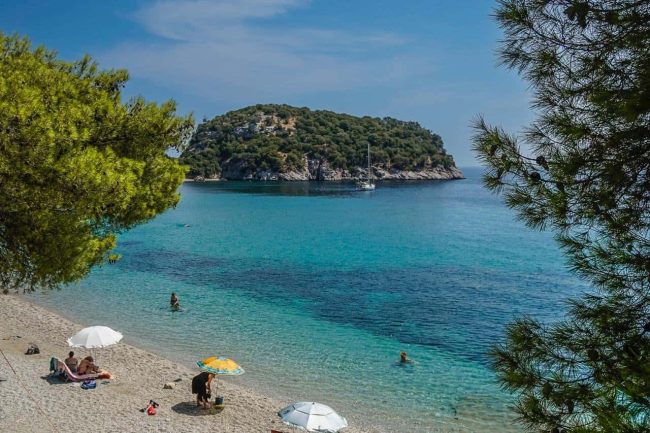 Stafilos Beach graces the southeast end of Skopelos. 