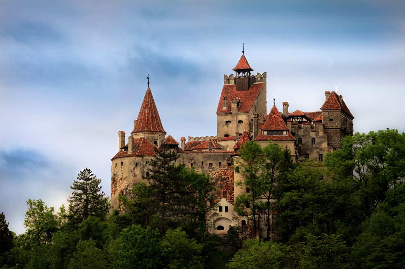 Bran Castle was built from 1377-1382 to protect the trade route between Transylvania and Wallachia. 