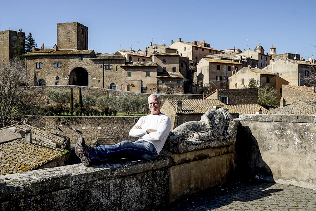 Me leaning against an esophagus in the ancient Etruscan town of Tuscania