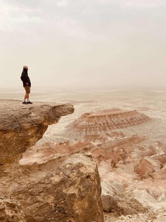 Me on Crocodile Rock above Yangykala Canyon. 