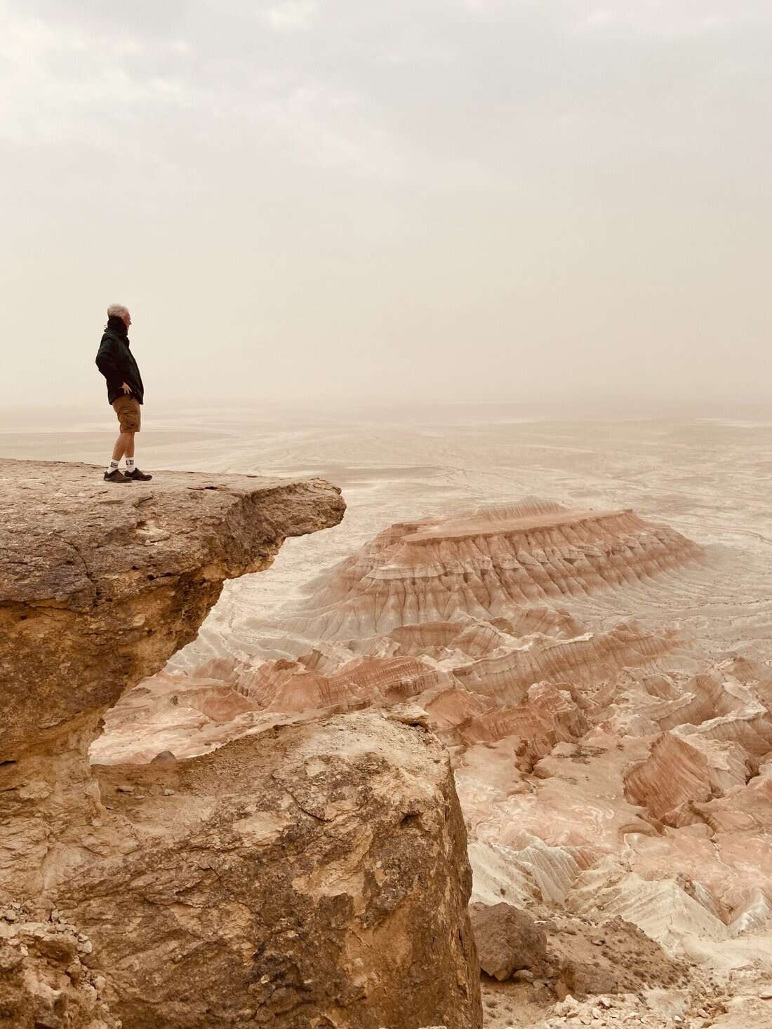 Me on Crocodile Rock above Yangykala Canyon. 