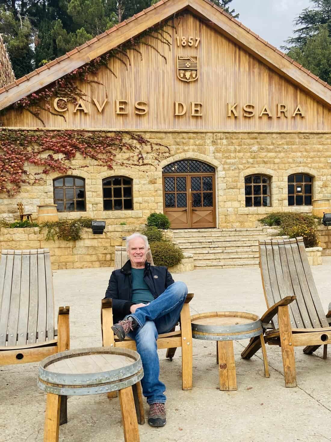 Me in front of Chateau Ksara, Lebanon's biggest and oldest winery, started in 1857.