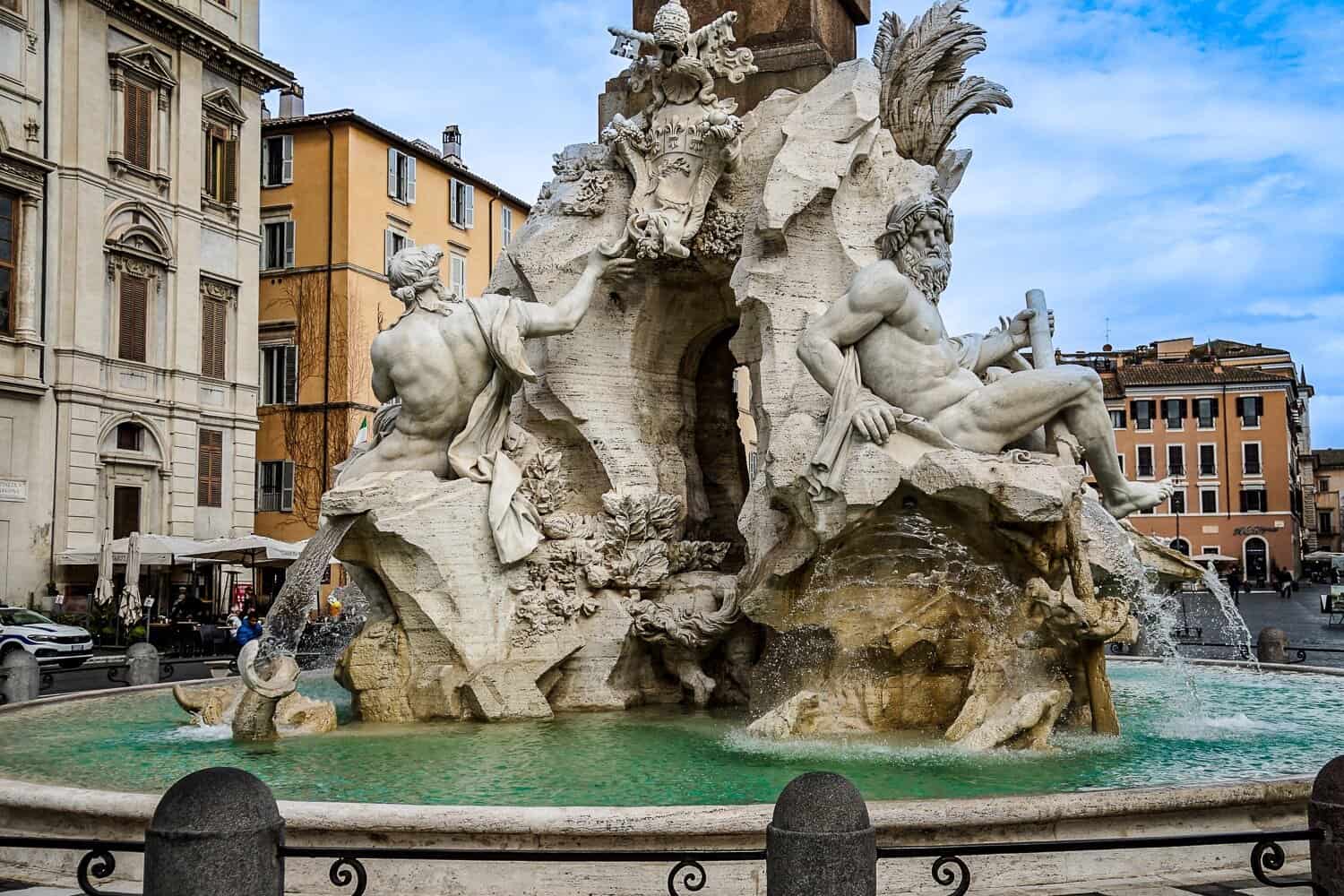 The Fontana dei Quattro Fiumi was built in 1651 for Piazza Navona.