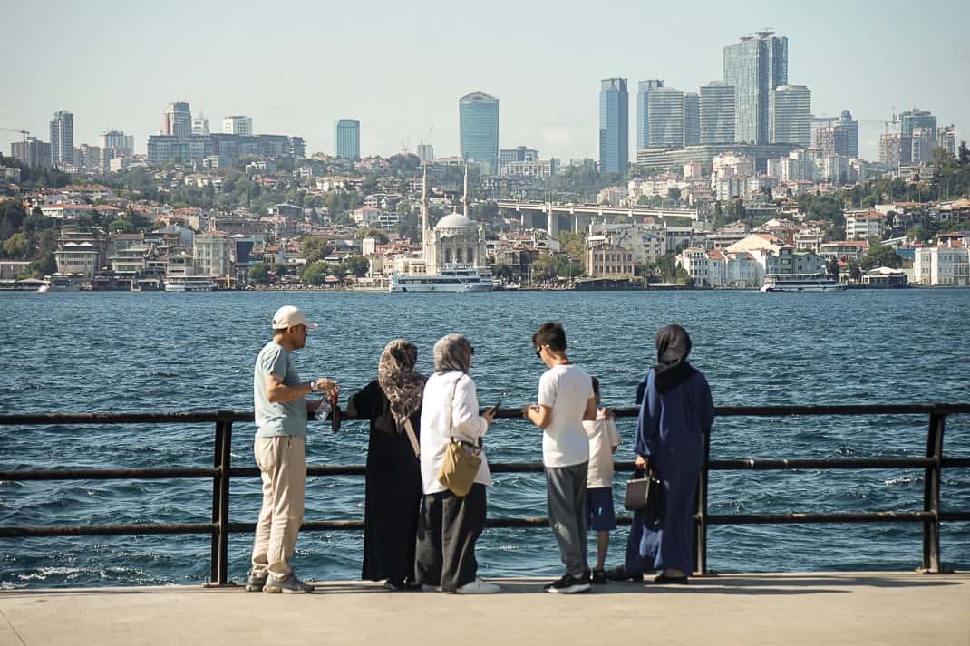 People fishing off the pier in Moda on Istanbul's tranquil Asian side.